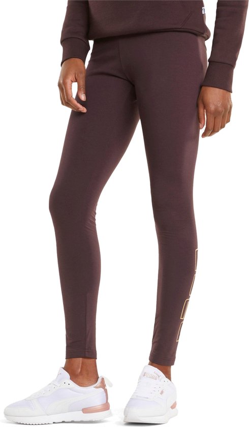 Puma Holiday Legging  Sportlegging - Maat S  - Vrouwen - bordeaux rood/goud van Merkloos
