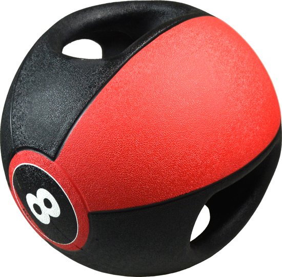 Pure2Improve Medicijnbal met handvatten 8 kg rood van Pure2Improve
