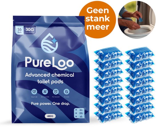 PureLoo Chemisch Toilet Vloeistof - Toiletvloeistof Caravan - Toilet Vloeistof Chemische Toilet - Porta Potti Vloeistof - Toiletvloeistof Voor De Camper van Pure