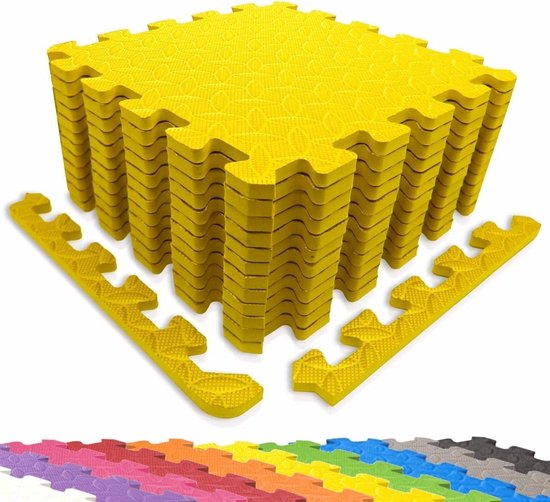 Puzzelmatten incl. randstukken in verschillende kleuren - beschermmat voor sport en fitness - vloerbescherming onderlegmat van Lifegoods