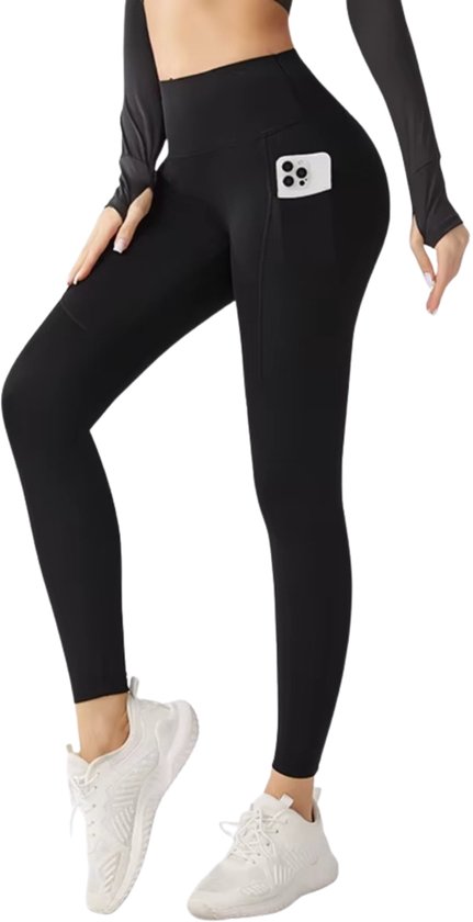 RAMBUX® Sportlegging Dames - Zwart - Maat L - High Waist - Shape Legging van Merkloos