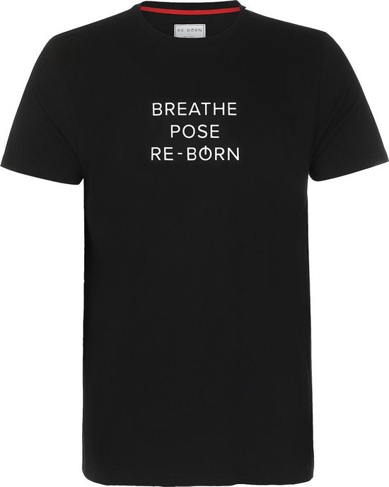Re-Born Slogan T-shirt Breathe Korte Mouw Unisex - Zwart - Maat M van Re-Born