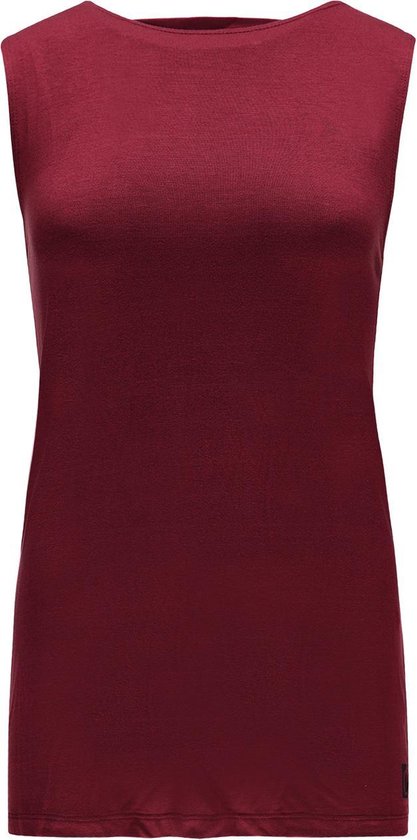 Re-Born Tanktop Elastiek Open Rug Dames - Burgundy - Maat M van Re-Born