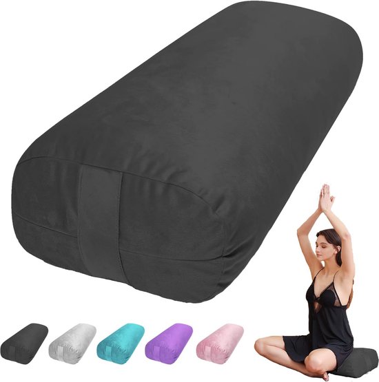 Rechthoekig Yogakussen voor Restorative & Yin Yoga - Comfortabel Meditatiekussen met Zachte Velours Hoes