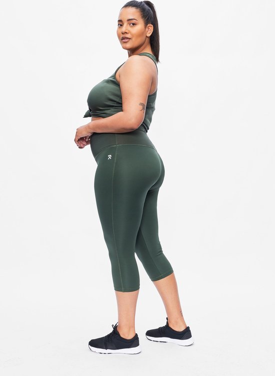 Redmax Sportlegging Dames Corrigerend Perfect RMXYara - Sportkleding - Geschikt voor Fitness en Yoga - Dry Cool - Fitness Legging - Driekwart - Korte Legging - Corrigerend - Groen - 48 van Merkloos