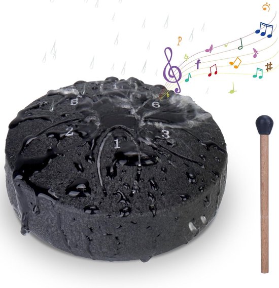 Regentrommel Buiten - Stalen Tong Trommel - Tuin Muziek - Harmonieuze Natuurklanken - 3 Inch - Zwart