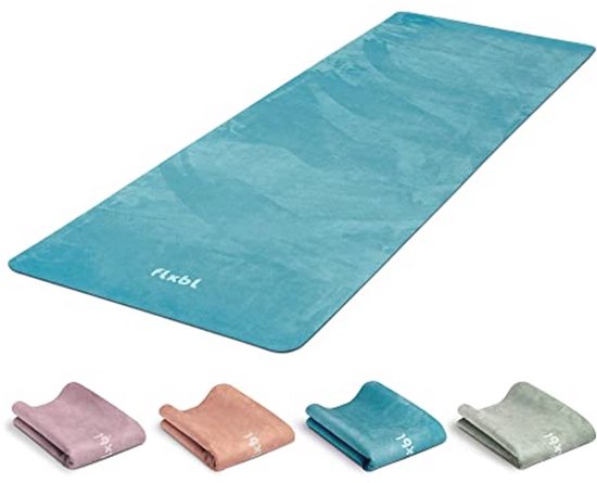 Reis Yogamat met Luxe Microvezel Toplaag - Dun, Licht, Opvouwbaar en Wasbaar