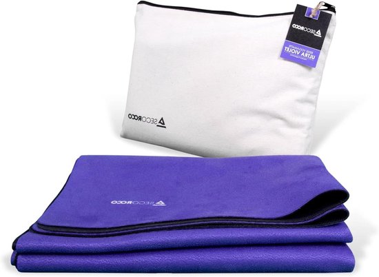 Reis yogamat - Opvouwbare mat - Onderweg sporten - Antislip grip - 173 x 61 cm - Lila