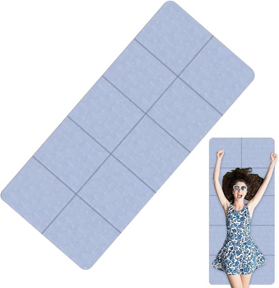 Reis Yogamat - Opvouwbare Mat - Vloeroefeningen Thuis - Antislip Oppervlak - 183x61 cm - Donkerblauw