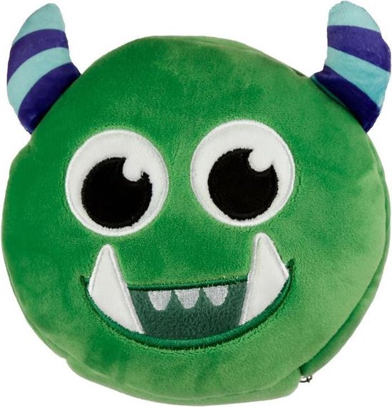 Relaxeazzz Pluche Monstarz Monster Rond Reiskussen en Slaapmasker - Groen van Relax