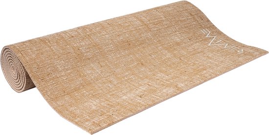 REVIVE eco / duurzame Yogamat "NATURE" - exercise / fitness mat- lichtgewicht - kleur creme - 183 x 61 cm, 5 mm dikte, gemaakt van Jute icm PER van REVIVE