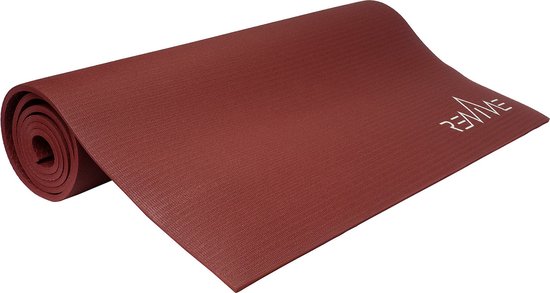 REVIVE eco / duurzame Yogamat "SUPREME" - exercise / fitness mat - kleur bordeaux - 183 x 61 cm, 6 mm dikte, eco gecertificeerd PER van REVIVE