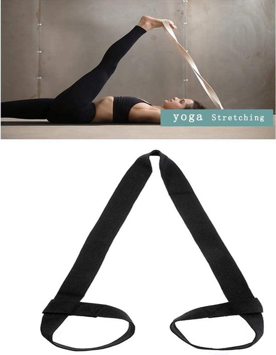 Riem voor yogamat - Draagriem 100% Katoen - Alle Mat Maten - Zwart van Merkloos