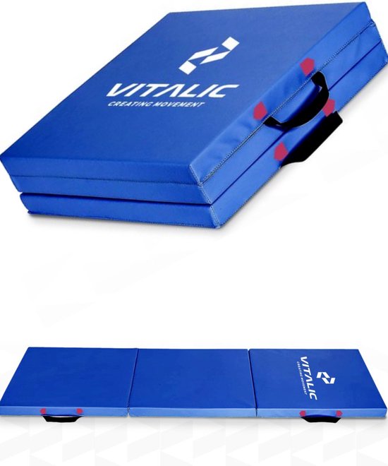 Robuuste Yoga Mat extra dik (3cm dik, 60cm breed en 180cm lang) incl. 4 weken durend ONLINE Trainingsschema - yogamat - XXL Anti slip en Opvouwbare Yogamatten - Vitalic