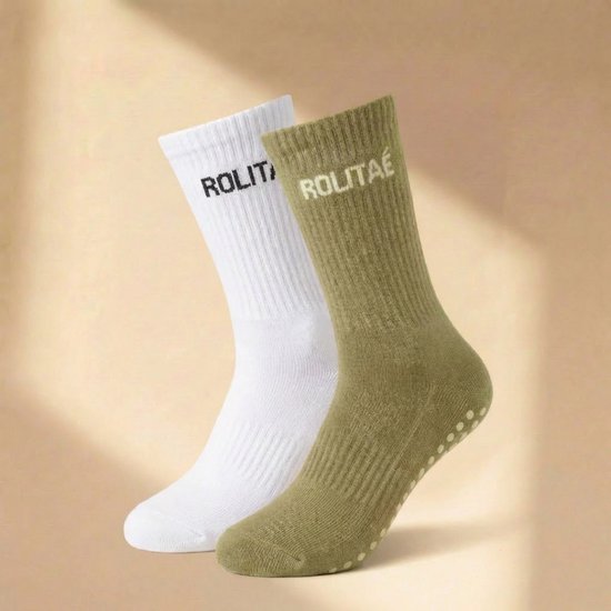 Rolitaé Pilatessokken Duo Pack | Ms. Matcha | 2 Paar Anti-Slip Gripsokken | Maat 36-39 van Merkloos