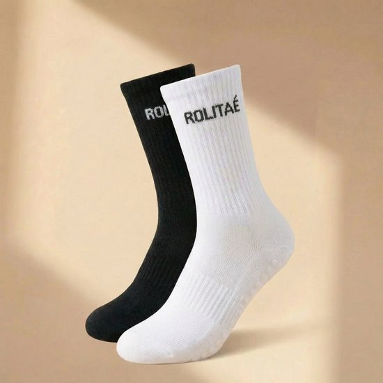 Rolitaé Yoga & Pilatessokken Duo Pack | Black & White | 2 Paar Anti-Slip Gripsokken | Maat 36-39
