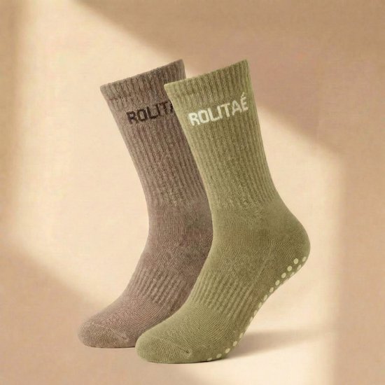 Rolitaé Yoga & Pilatessokken Duo Pack | Forest | 2 Paar Anti-Slip Gripsokken | Maat 36-39