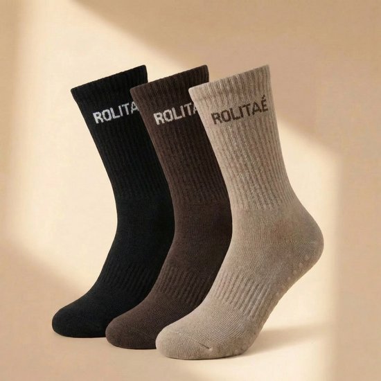 Rolitaé Yoga & Pilatessokken Triple Pack | Classic | 3 Paar Anti-Slip Gripsokken | Maat 36-39