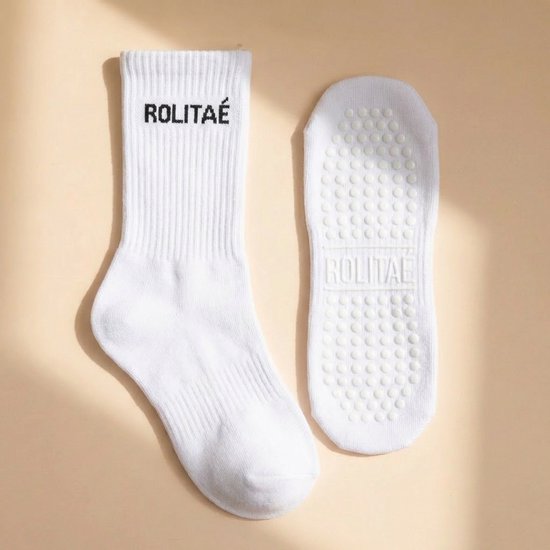 Rolitaé Yoga & Pilatessokken Wit | Anti-Slip Gripsokken Dames | Maat 36-39