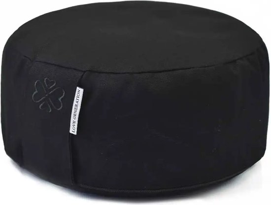 Rond Meditatiekussen | Diamond Black | Katoen | ⌀30cm - 15cm van Yogi & Yogini
