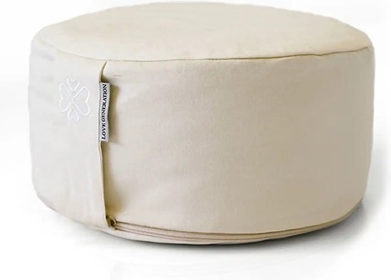 Rond Meditatiekussen - Wit - Katoen - ⌀30cm - 15cm van Yogi & Yogini
