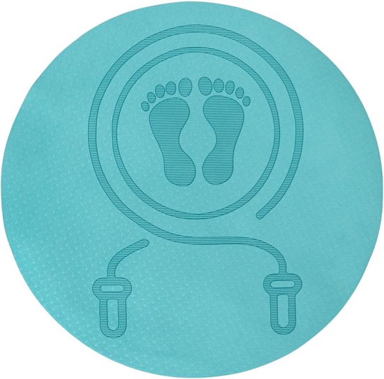 Ronde springtouwmat, 60 x 60 cm, fitnessmat voor binnen en buiten, yogamatten, springtouw, schokabsorberend, dik, antislip, ter bescherming tegen letsel aan vloeren en lawaai