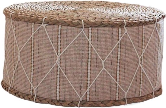 Ronde Vloerkussen - Zitkussen Tatami - Ontspanning Thuis - Natuurlijk Stro Materiaal - 30 x 20 cm - Beige