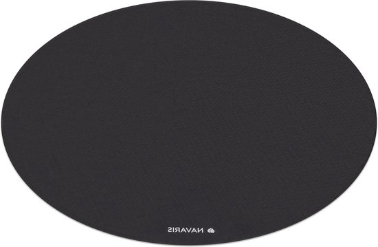 Ronde yoga mat 120 cm diameter - Pilates stretchen fitness training - 6 mm dik - Zwart Yoga mat van Merkloos
