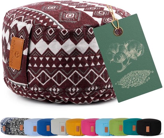Ronde Yogabolster - Yoga Kussen - Yin Yoga - Wasbare Overtrek - 30 x 15 cm - Stijl 2