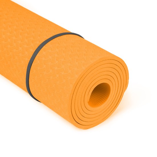 Rubbermagazijn | Yogamat | Oranje | 183x61cm | Fitnessmat | Dikte 6mm van Rubbermagazijn