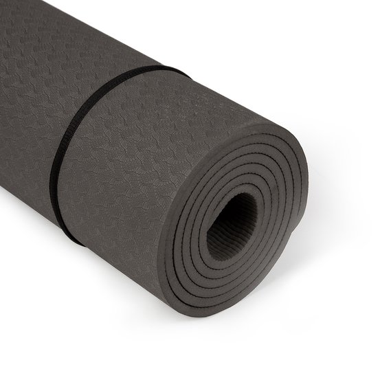 Rubbermagazijn | Yogamat | Zwart | 183x61cm| Fitnessmat | Dikte 6mm van Rubbermagazijn