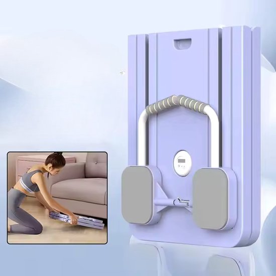Ruimtebesparende 6‑in‑1 Pilates Board – Opvouwbaar met Timer - Paars van Merkloos