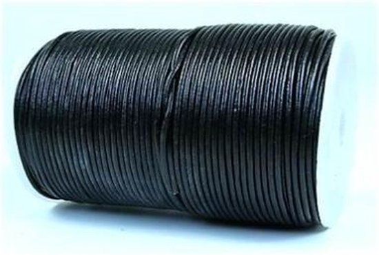 Rundleer koord zwart 100 meter - Leer - 0.15 - Zwart - L van Craftline
