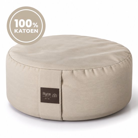 Ryce® MeditatieKussen - Yoga - Katoen - Boekweit - Beige van Ryce