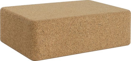 RYZOR Yogablok - Yogablokken kurk - Pilates - Yogablokken bruin - Yoga block - Yoga artikelen - Afgeronde hoeken - Kurk - 15 x 22 x 7 centimeter (lxbxh) - Bruin van RYZOR