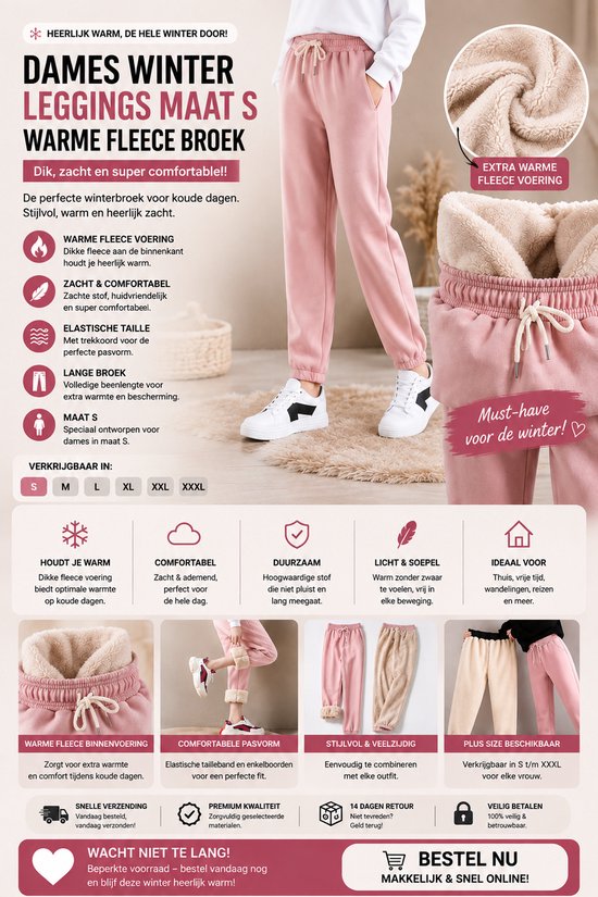 S Dames Winter Warme Leggings Dikke Broek Warme Fleece Plus Size Lange Dikke Broek Mode Casual Soild Color Leggings