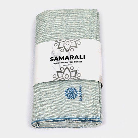 Samarali Chambray Blauwe Yoga Deken - Biologisch Katoen - 200x150 cm - Handgemaakte Meditatiedeken - Comfort en Veelzijdigheid