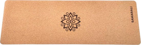 Samarali - Classic Kurk Yogamat - Kurk & Natuur Rubber - Milieuvriendelijk - Antimicrobieel - Antislip - 183x61x0.4 cm - Inclusief Draagband en eBook van Samarali