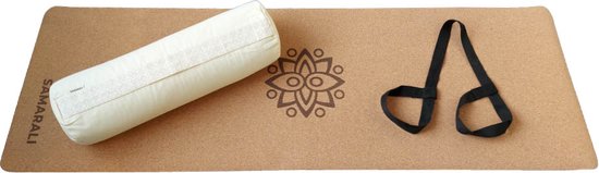 Samarali Ivoor Yin Yoga Classic Set - Kurk Mat, Bolster & Massagebal - Ethisch en Comfortabel van Merkloos