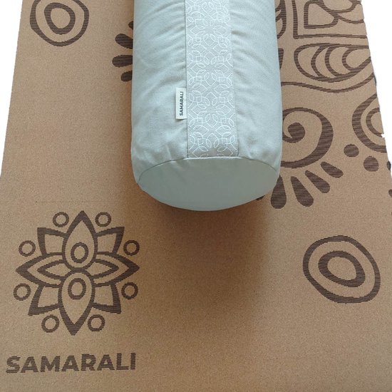 Samarali Kasteel Grijs Yin Yoga Set Moon - - Kurk Yogamat, Bolster & Massagebal - Eco-vriendelijk en Ethisch Vervaardigd van Merkloos
