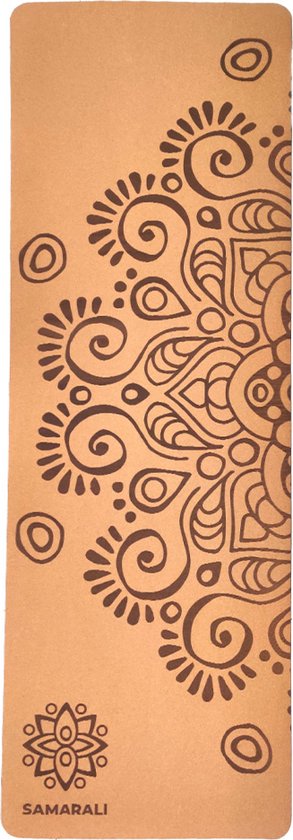 Samarali - Moon Eclipse Yogamat - Kurk & Natuur Rubber - Milieuvriendelijk - Antimicrobieel - 183x61x0.4 cm - Inclusief Draagband en eBook van Merkloos