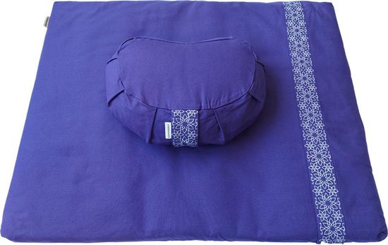 Samarali Purperen Halvemaan Meditatieset - Zabuton & Zafu - Biologisch Katoen - Voor Yoga en Meditatie van Samarali