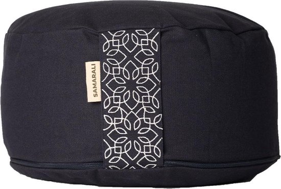 Samarali Rond Meditatiekussen van biologisch katoen - Verstelbaar, ergonomisch & comfortabel, GOTS-gecertificeerd, gevuld met boekweit, 30x14 cm - Ideaal voor yoga en meditatie van Samarali