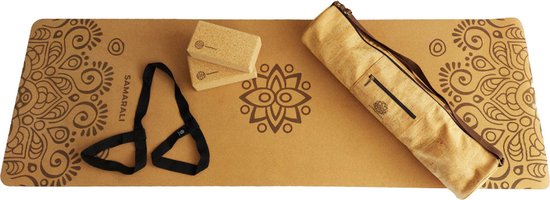 Samarali Sunlight Yoga Cadeaupakket - yogamat /2 blokken /yogatas / draagriem / milieuvriendelijk van Samarali
