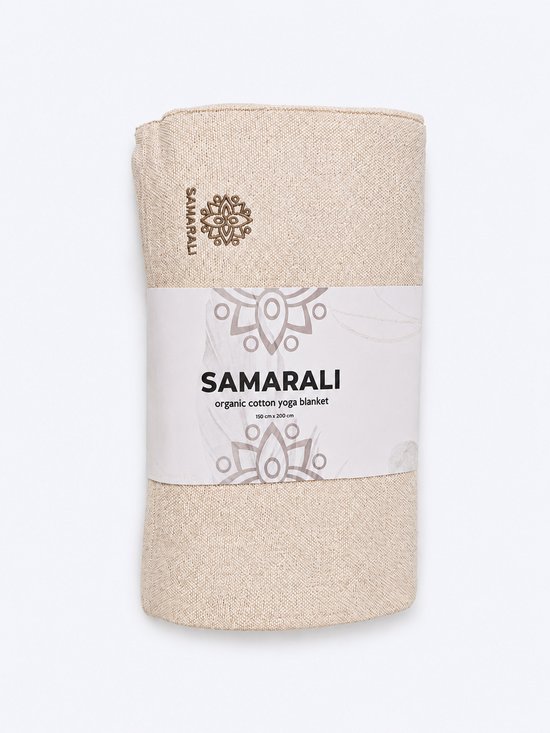 Samarali Yoga Deken Chambray Beige - 100% Biologisch katoen - 200x150 cm - Handgemaakte meditatiedeken - Comfort en veelzijdigheid van Samarali