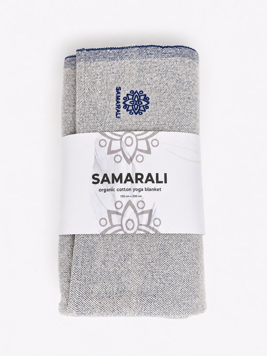 Samarali Yoga Deken Chambray Marineblauw - 100% Biologisch katoen - 200x150 cm - Handgemaakte meditatiedeken - Comfort en veelzijdigheid