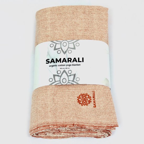 Samarali Yoga Deken Chambray Terracotta - 100% Biologisch katoen - 200x150 cm - Handgemaakte meditatiedeken - Comfort en veelzijdigheid van Samarali