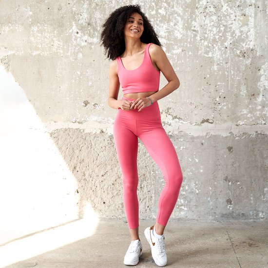 Samarali Yoga Legging Coral - Hoge Taille, Duurzaam Katoen, OEKO-Tex Gecertificeerd van Samarali