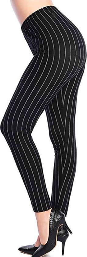 Sara Shop- legging met gestreepte patroon / Yogalegging / Yogabroek / Highwaist legging / High Waist Sport Legging / Dames Sport legging / Zwart/ S van Sara Shop