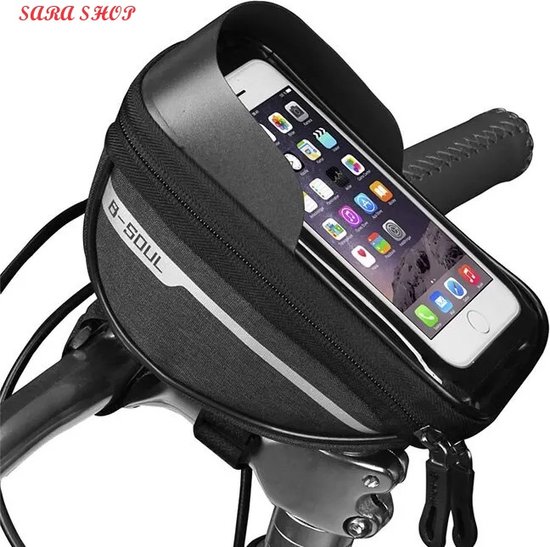 Sara Shop - Telefoonhouder fiets waterdicht - fiets accessoires - telefoonhouder fiets met powerbank - Telefoonhouder Scooter en Kinderwagen - Universele Telefoonhouder Fiets - van Sara Shop